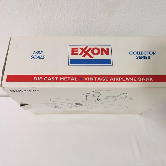 EXXON "Tiger Spirit" 1929 Die Cast Metal Travel Air Airplane Bank Collectors - Picture 3 of 7